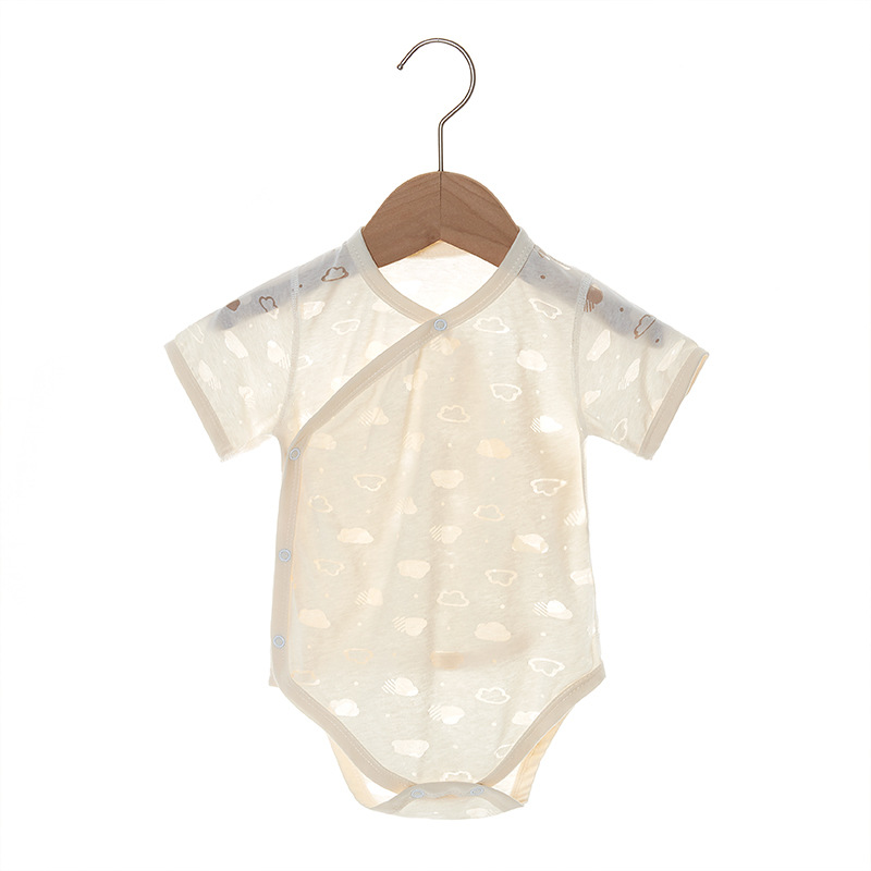 Newborn Children's Sheath Short Sleeve Summer Thin Baby Jumpsuit Romper Infant Boneless Sewing Pajamas Baby Clothes