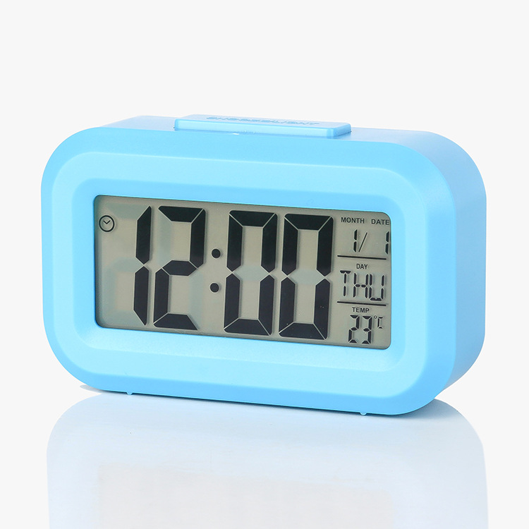 Creative Style Bedside Alarm Clock Office Bedroom Study Electronic Clock with Night Light Date Temperature Timer Alarm Clock