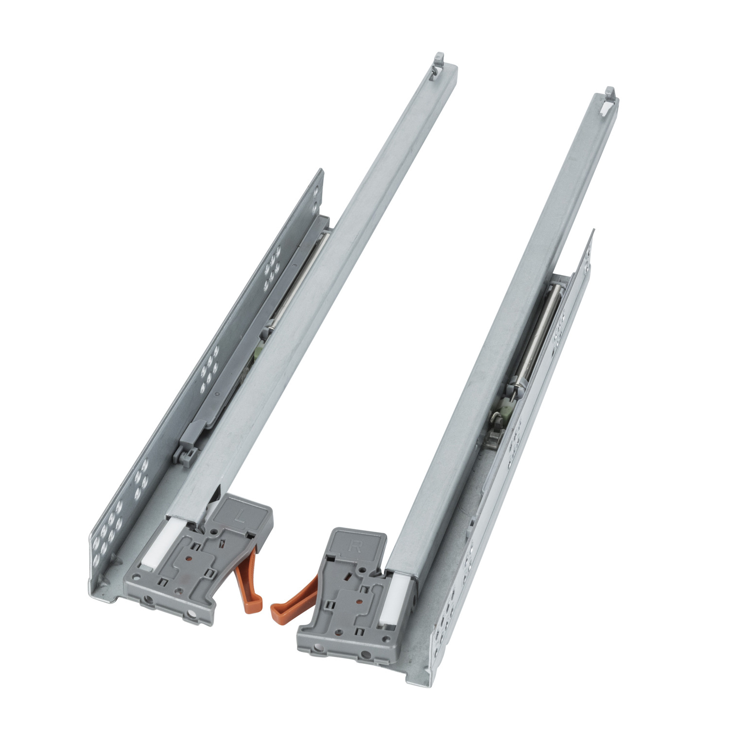 geriss把手款阻尼二节隐藏抽屉导轨金属缓冲器无噪音托底安装滑轨