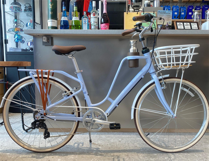 拿铁城市通勤变速莫曼顿自行车休闲复古淑女士-阿里巴巴