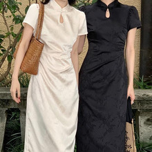 新中式改良旗袍裙新款2023年轻高端气质小个少女日常中国风连衣裙