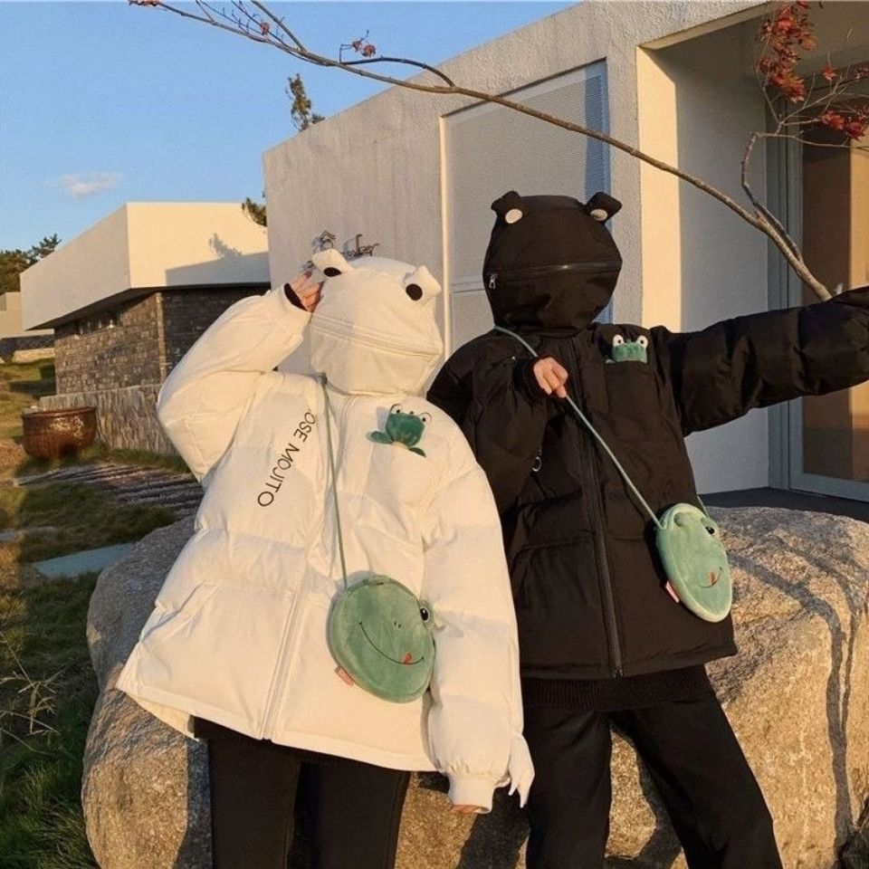冬季棉衣潮男青年青蛙潮流个性宽松面包服棉服外套加厚保暖情侣装