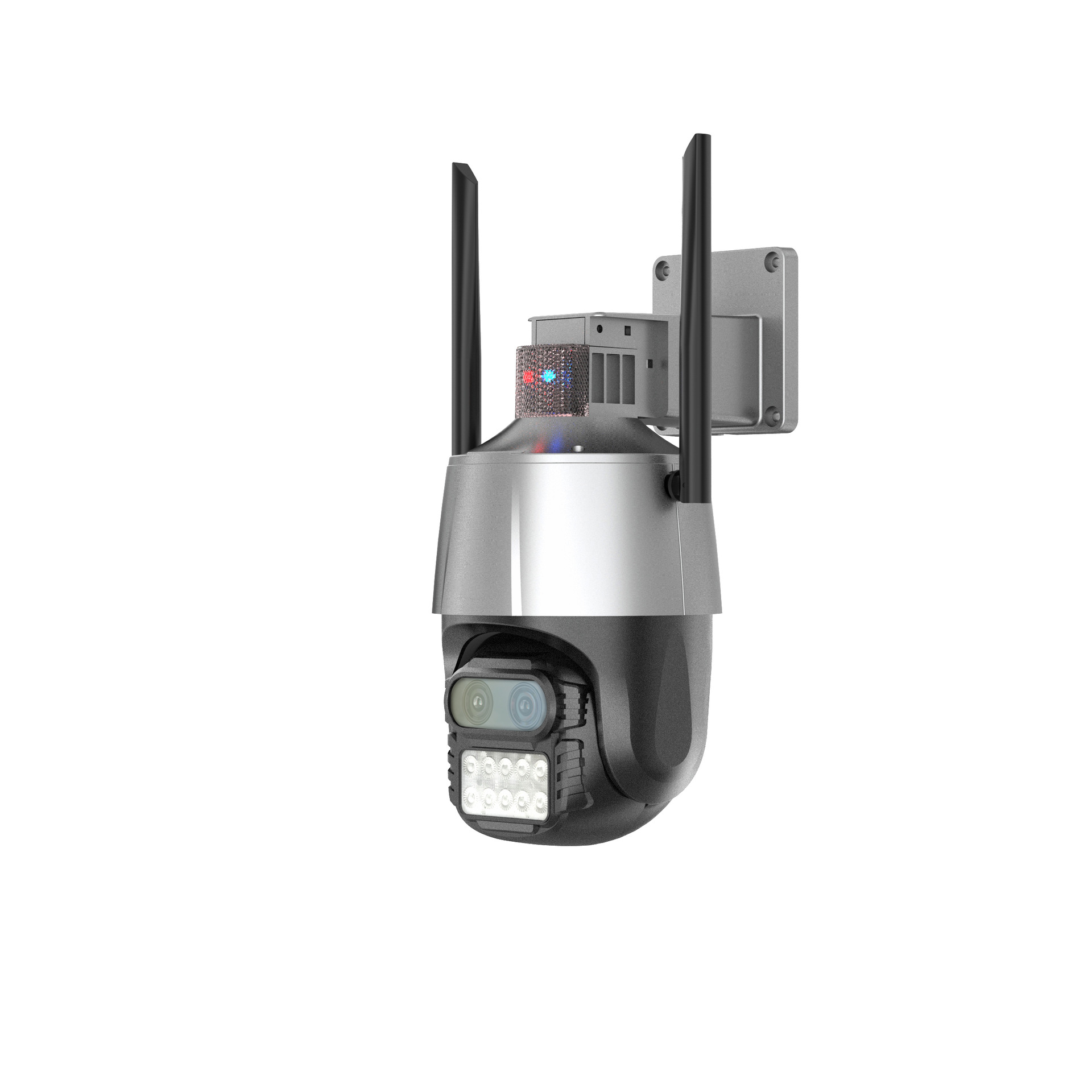 高清双目双镜头无线wifi监控摄像头400万像素防水户外声光警报