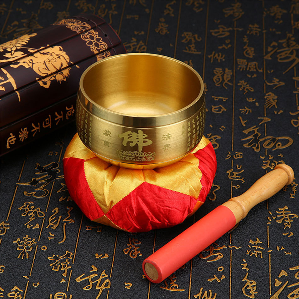 佛具法器佛教用品佛堂寺庙修行佛音钵纯铜佛音碗铜庆日式心经铜罄