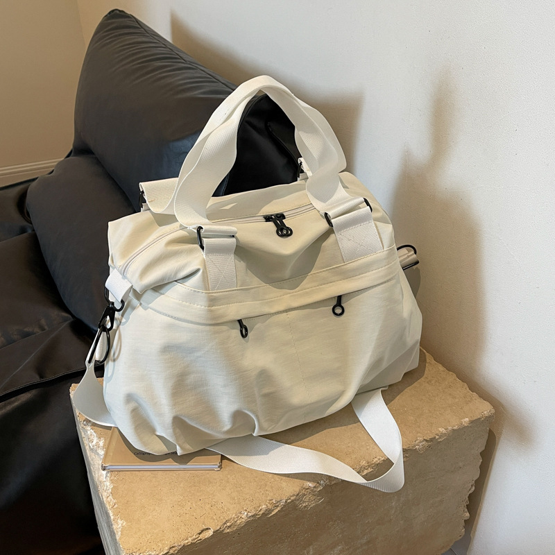 休闲帆布包邮差包女2024新款潮通勤百搭大容量上课旅行通勤斜挎包