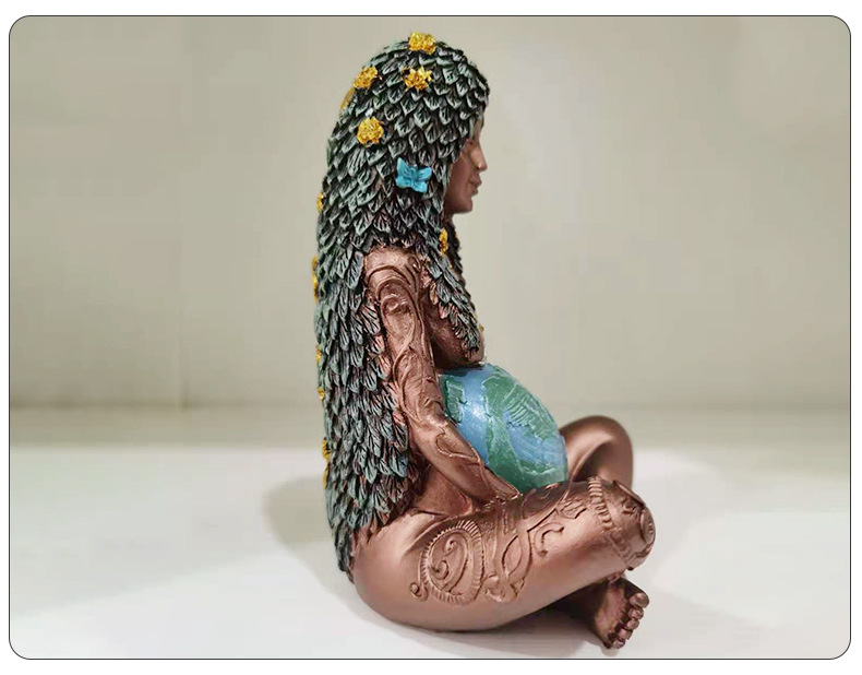 大地母亲雕像 地球母亲盖亚女神摆件 地球母亲雕像树脂工艺品