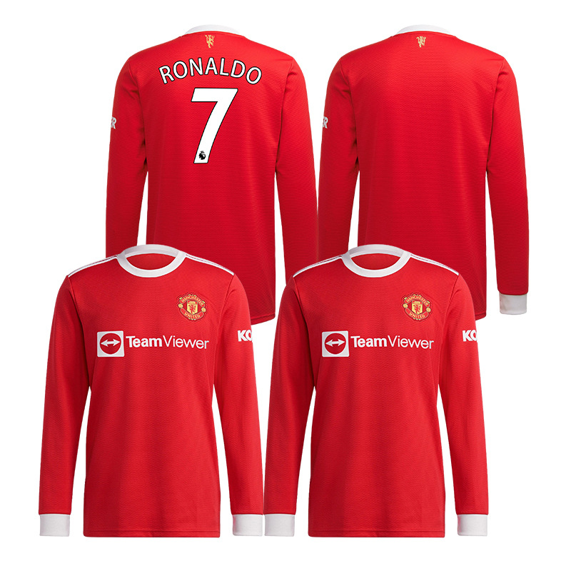新2122主场c 罗7号球服球衣曼 联ronald o足球服tshirt长袖t男装