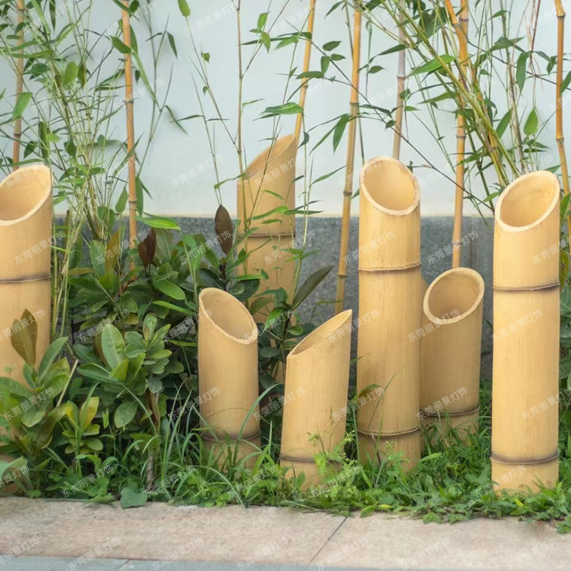 树脂竹子灯仿真竹筒灯户外公园景区亮化草坪庭院装饰竹节灯景观灯