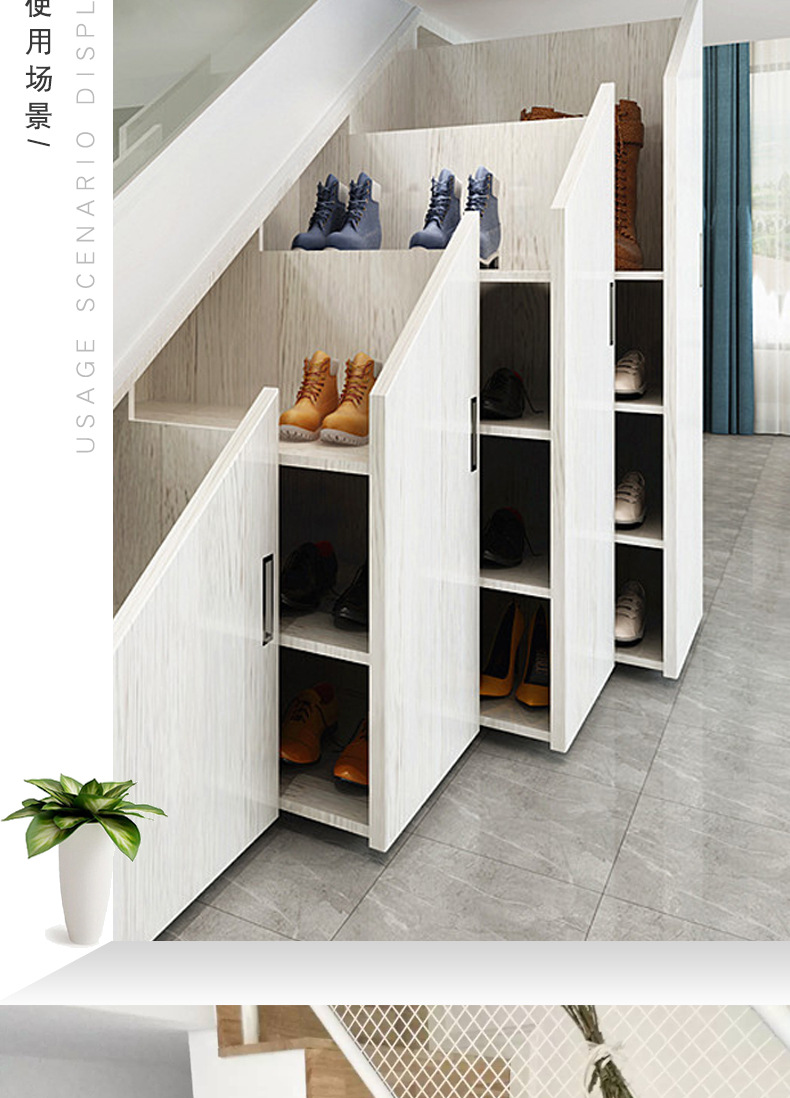 楼梯底柜重型滑轨鞋柜储物柜托底轨承重导轨三节抽拉轨道加厚滑道