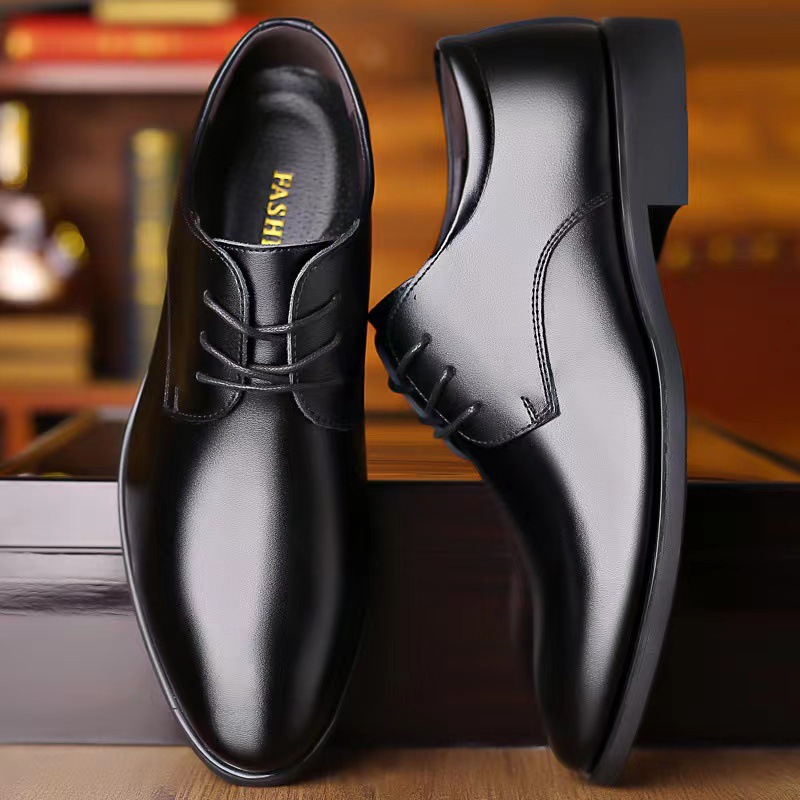 Leather Shoes Men's Spring and Autumn New Men's Business Formal Wear Casual Korean Style British Office Young Bridegroom Wedding