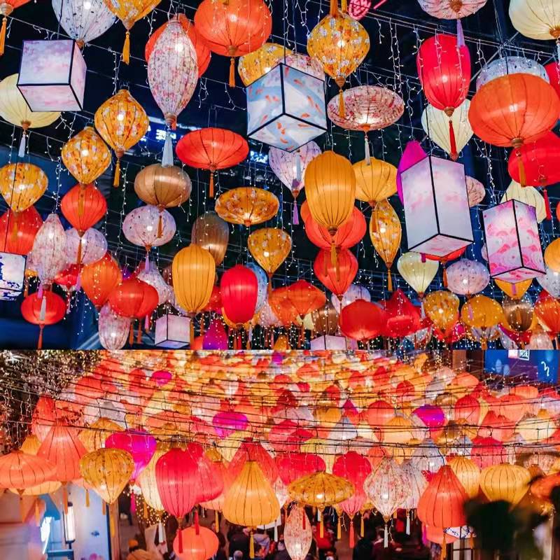 new year spring festival ancient style nanyang style vietnamese lantern chinese style decorative atmosphere layout outdoor waterproof colorful lantern