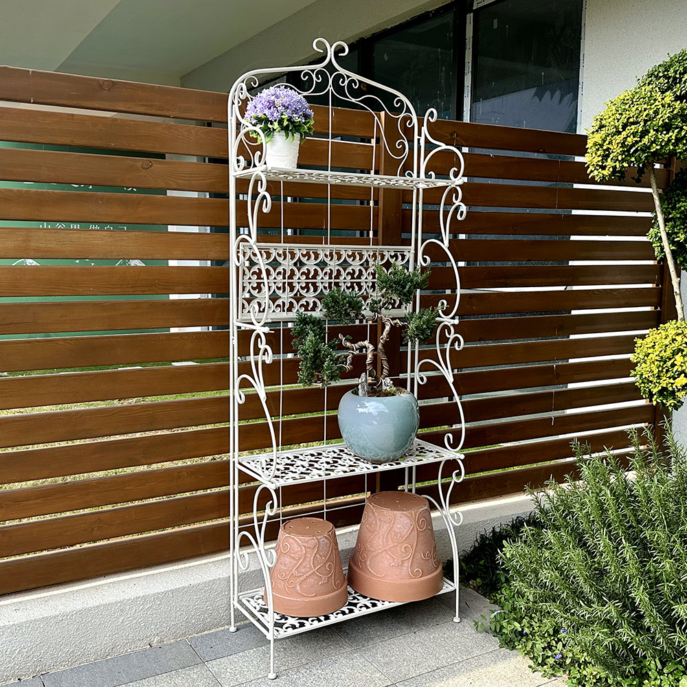 复古阳台铁艺多层花架庭院花店多肉花盆可折叠收纳置物架子落地式