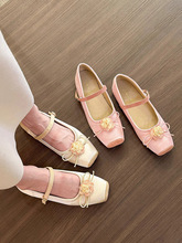 仙气温柔玛丽珍鞋子2024新款浅口平底复古芭蕾舞甜美平底单鞋女.