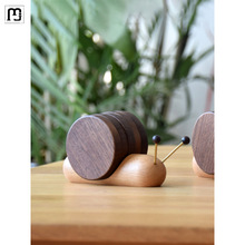 杰航北美黑胡桃木卡通文化创意蜗牛茶桌杯垫茶道实木隔热垫木茶垫
