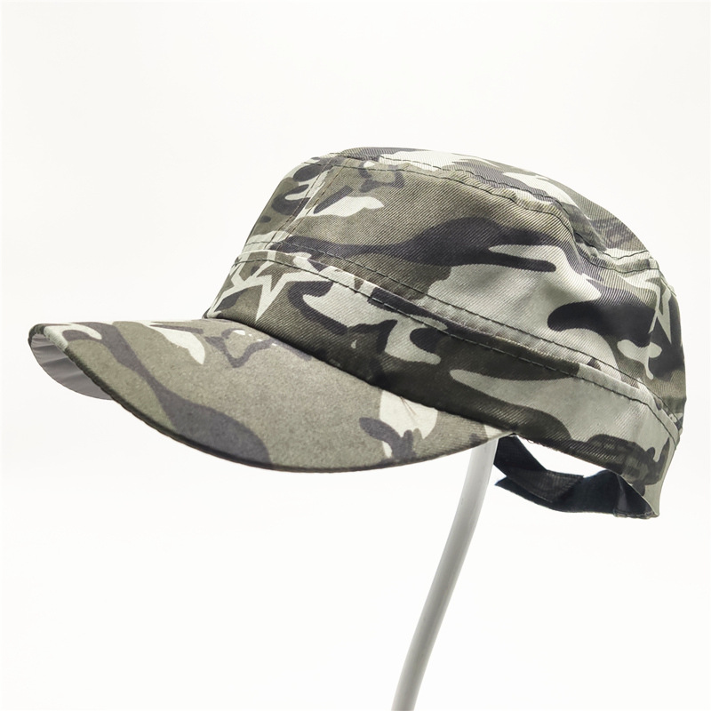迷彩帽子遮阳防晒军训平顶军迷帽子丛林猎人户外迷彩劳保棒球帽子