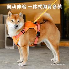 狗狗牵引绳自动伸缩背心式防挣脱遛狗绳中小型犬外出