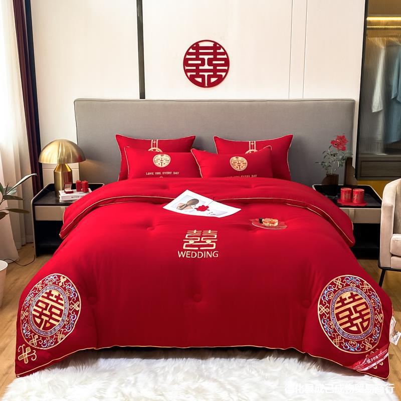 冬季加厚10斤红色结婚喜被芯女方陪嫁春秋空调被子婚庆床上夏凉被