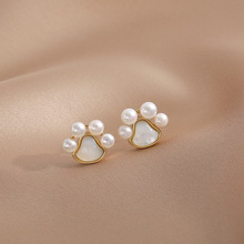 2022新款韩版可爱小猫爪耳坠s925银针耳环小众设计高级感耳钉女士