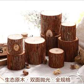 小木桩底座植物摆件树桩栅栏杉树摄影手工DIY婚礼装饰道具批发
