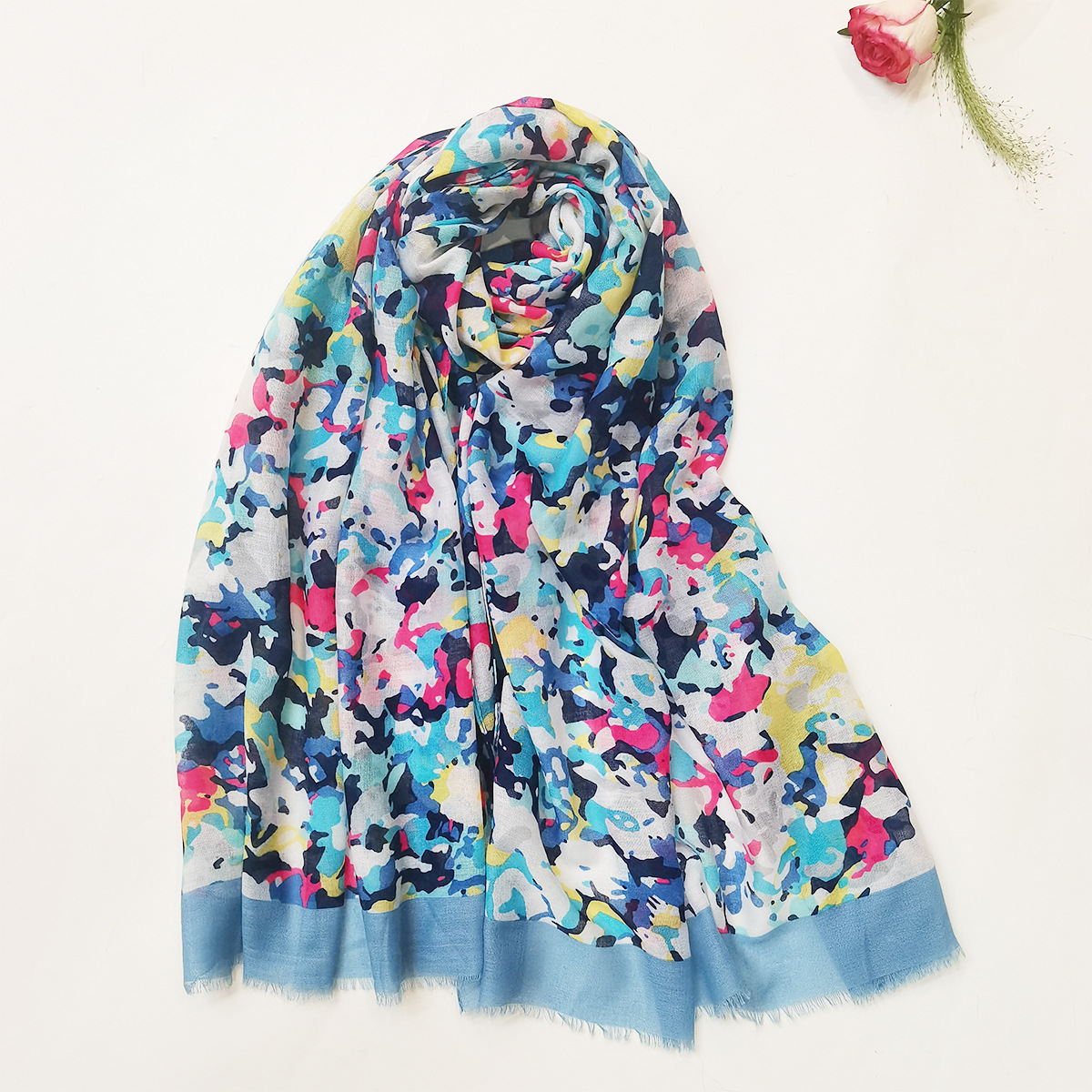 New Spring and Autumn Print Fashion All-Match Photo Mid-Length Cape Scarf Wholesale