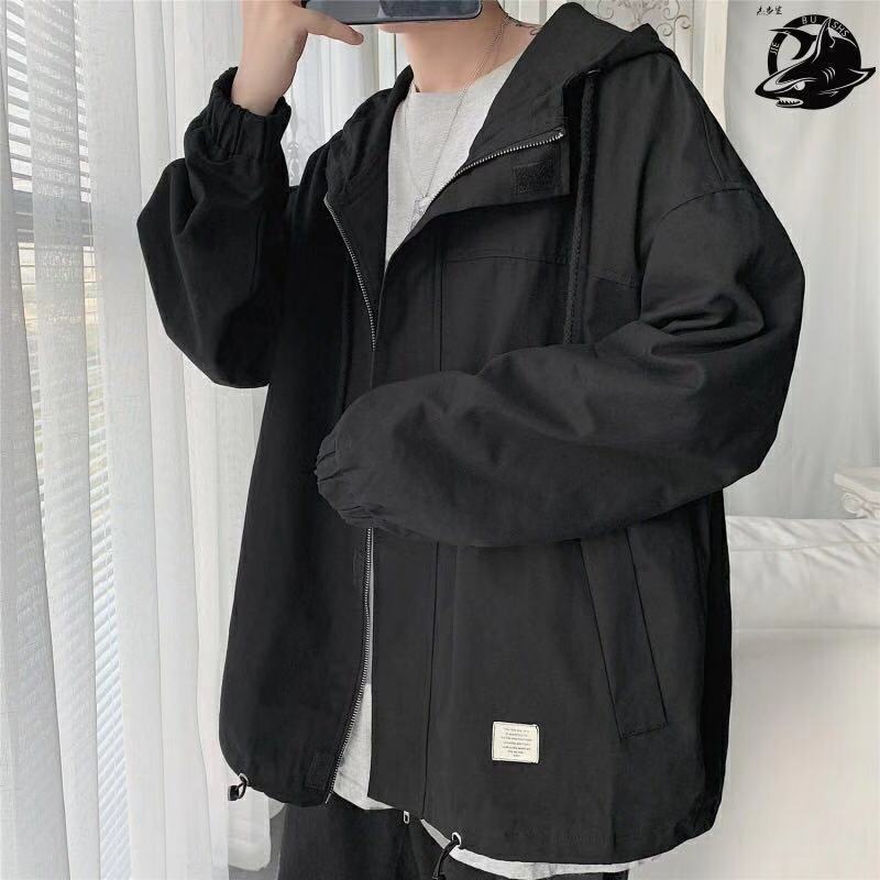 New Hong Kong Style Overalls Men's Spring and Autumn Korean Style Trendy Loose BF Jacket Male Student Casual Baseball Uniform