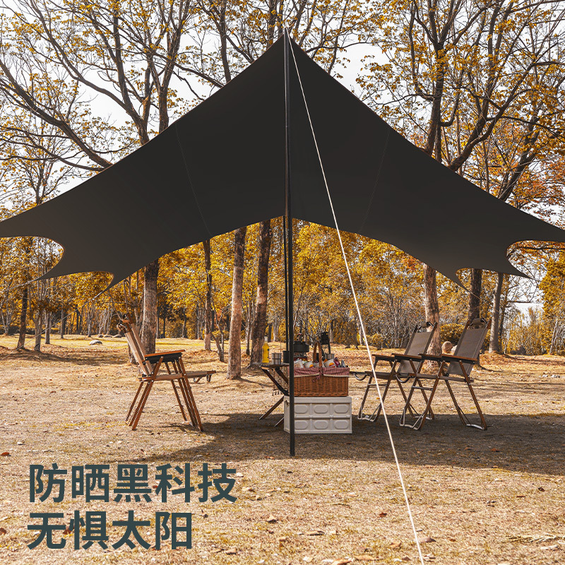 Dacheng Outdoor Silver Pastebrushing Butterfly Camping Picnic Rainproof Tent Sky Screen Black Glue Rhombus Curtain Octagonal Sunshade