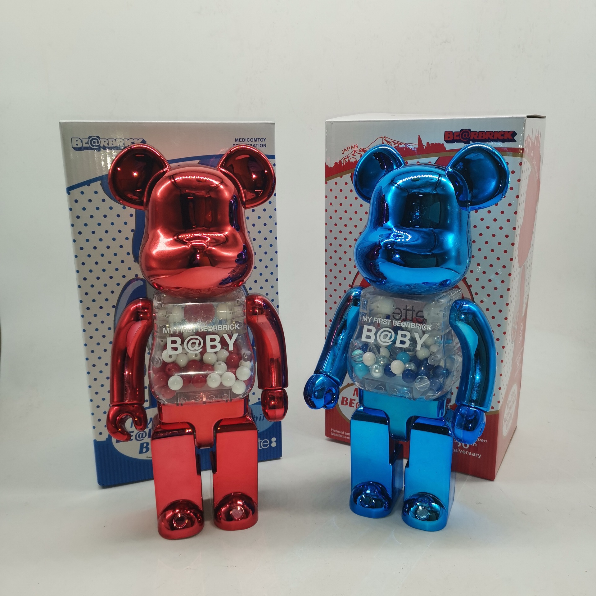 bearbrick黑金暴力熊积木熊电镀金银千秋关节可响金粉公仔400%