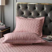 夹棉床单纯色绗缝床盖加厚床罩美欧式磨毛简约大气素色床盖三件套
