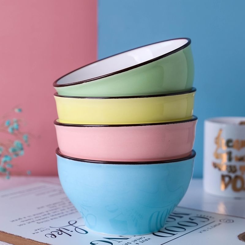 碗家用2023新款网红5寸饭碗一人一色专用陶瓷高颜值创意加厚南舟