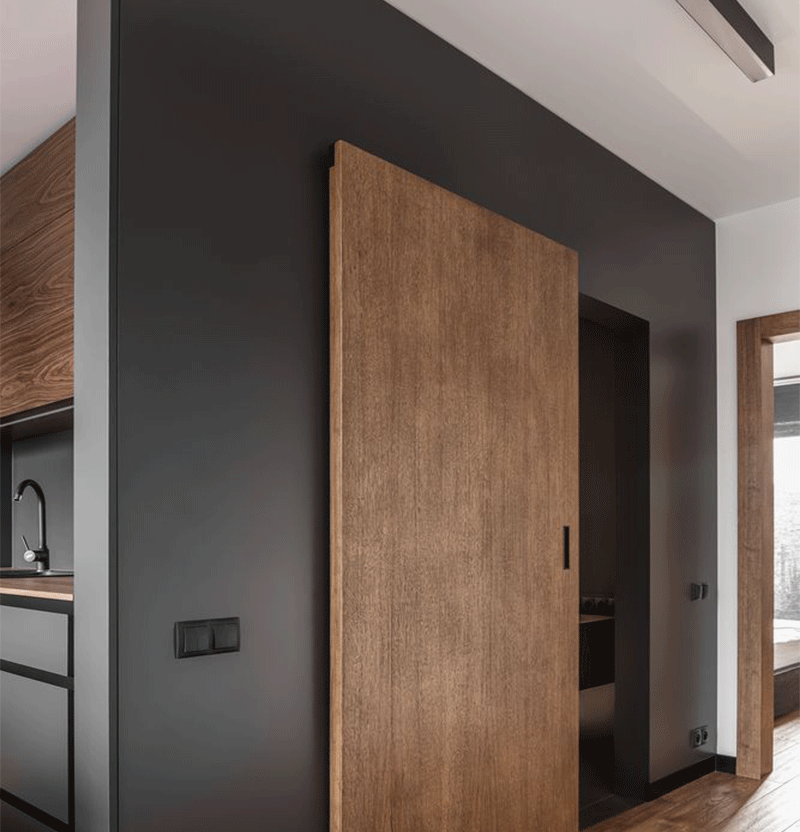 极窄轻奢滑门移门室内卧室卫生间推拉幽灵门隐形轨道木门双缓冲