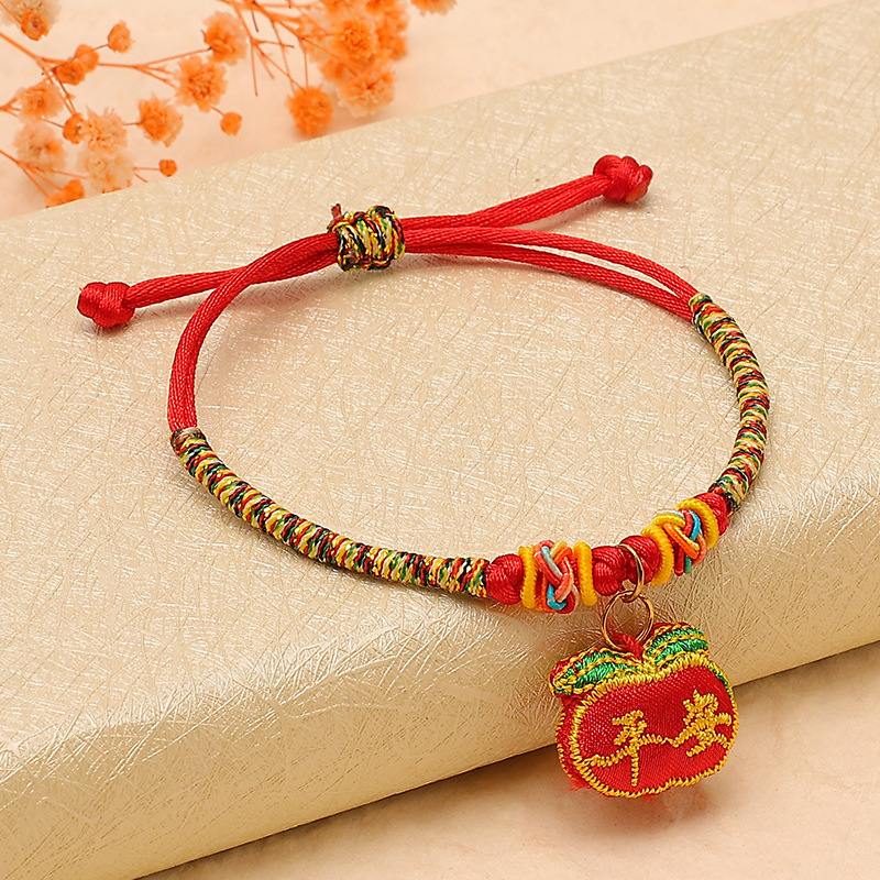 Dragon Boat Festival Colorful Rope Hand-Woven Baby Children's Red Rope Bracelet Tiger Zongzi Carrying Strap Colorful Wire Wholesale