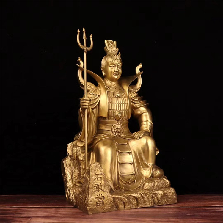 黄铜泰山石敢当将军人物佛像家居店铺玄关佛堂供奉用品大号摆件