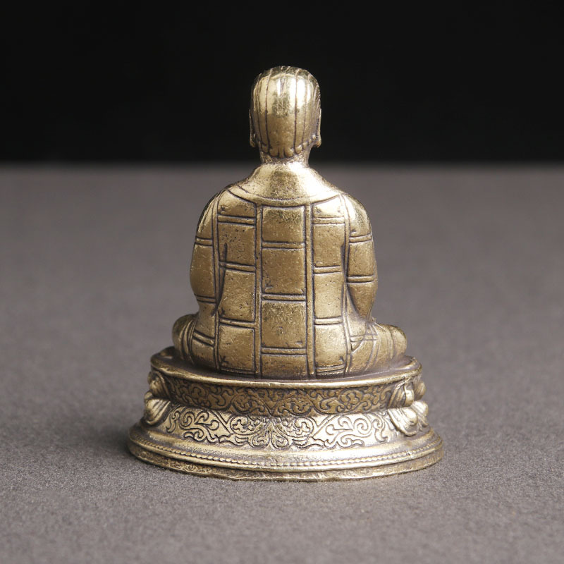 纯黄铜藏佛萨迦二祖索南孜摩佛像摆件福顶供奉神像文玩老铜器批发