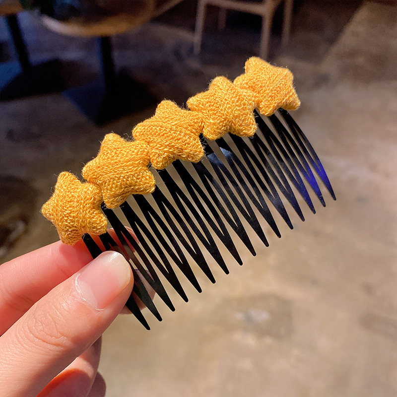 Plush Barrettes Back Head Hair Comb Hair Comb Hairpin Side Broken Hair Organize Fantastic Korean Hair Accessories Female Non-Slip Headgear