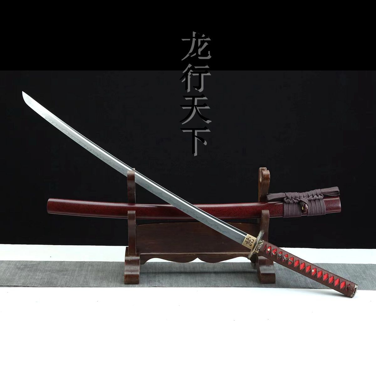 0成交0件龙泉全铜装鎏金鎏银武士打刀太刀t10钢烧刃一体手工刀剑未