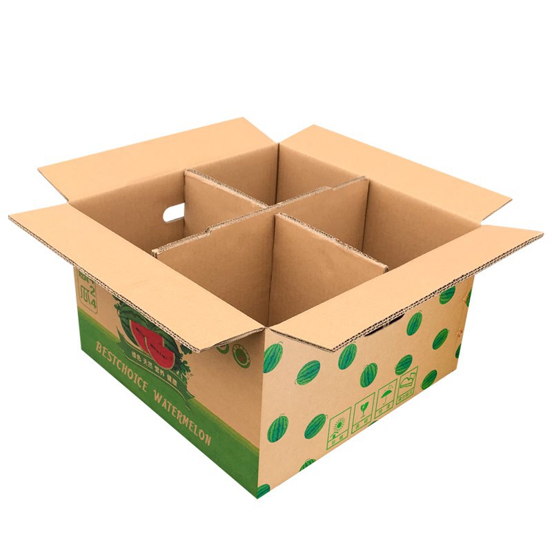 西瓜箱子覆膜包装盒三层瓦楞折叠纸印刷手提纸箱哈密瓜包装盒定制