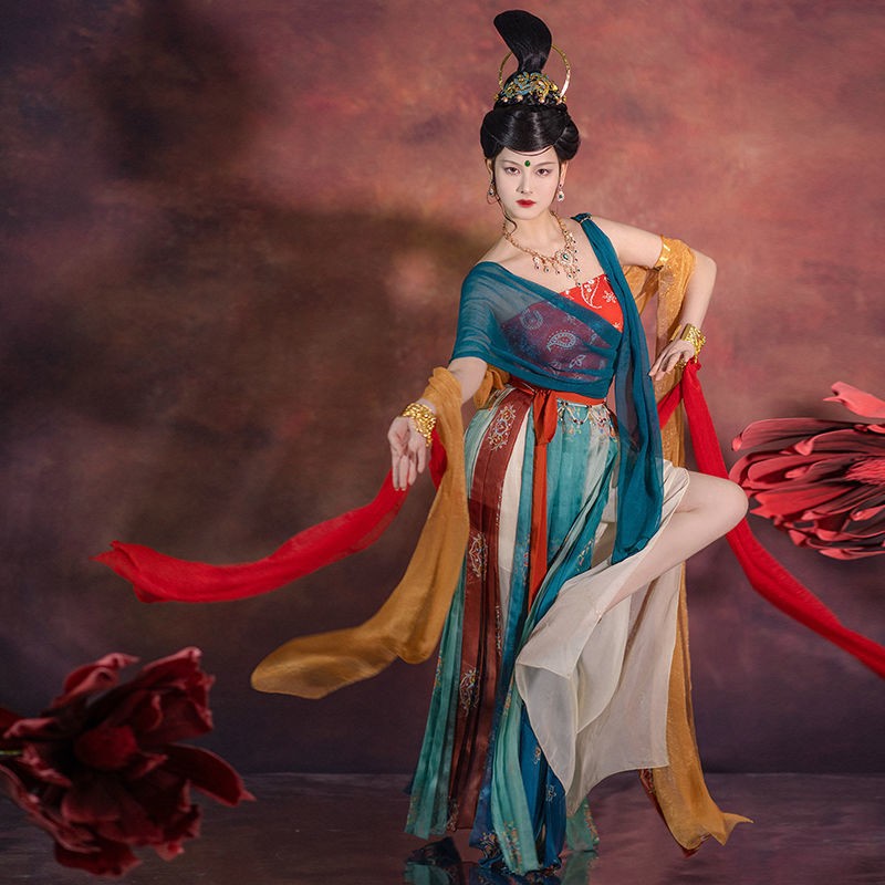 正品遇见胡璇敦煌飞天汉服女异域风情演出服中国风古风女装舞蹈服