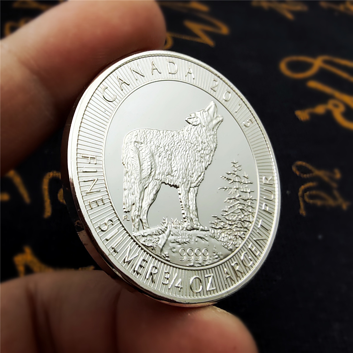 狼币外贸硬币加拿大动物纪念币 wolf coin浮雕动物硬币