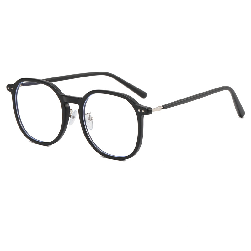 Wht Same Style Large Frame Plain Glasses Can Be Equipped with Myopia Glasses Frame Glasses Frame TR90 New Anti-Blue Ray Glasses