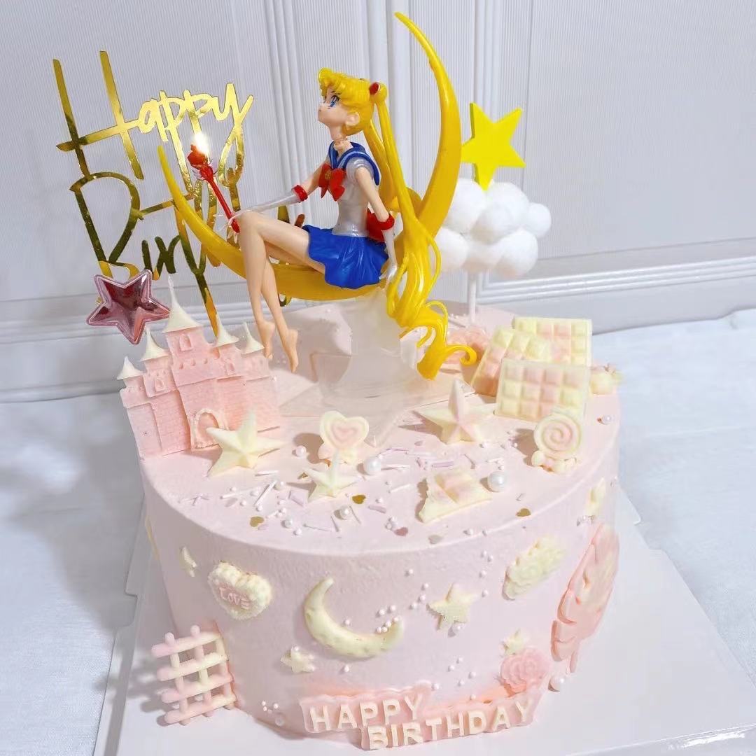月亮美少女蛋糕摆件 小仙女甜品台摆件 水冰月公主生日蛋糕摆件-报价