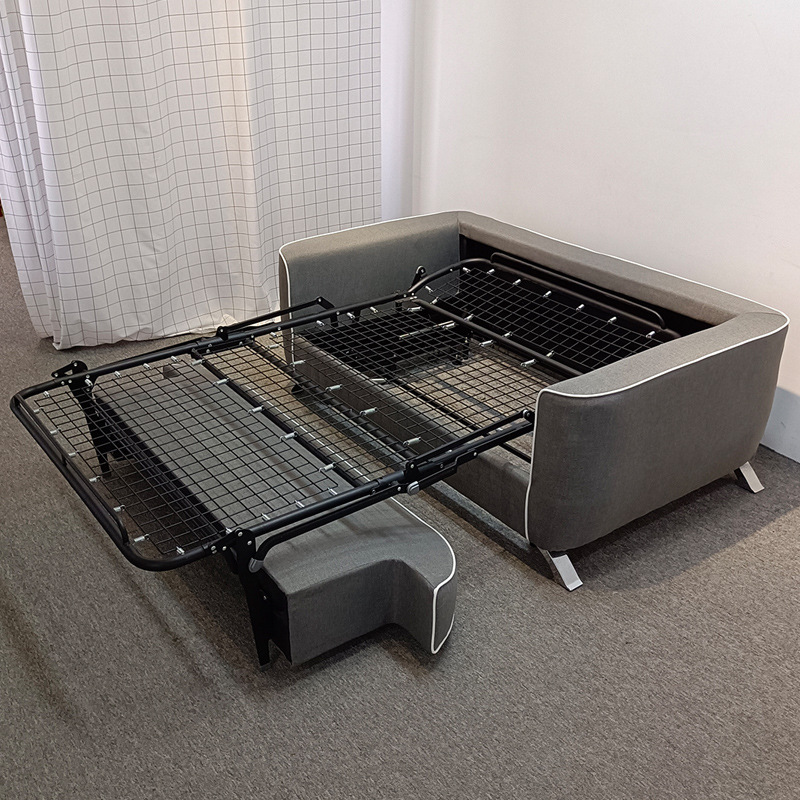 北欧多功能铁架可折叠沙发床酒店工程两用沙发单双人棉麻布艺沙发