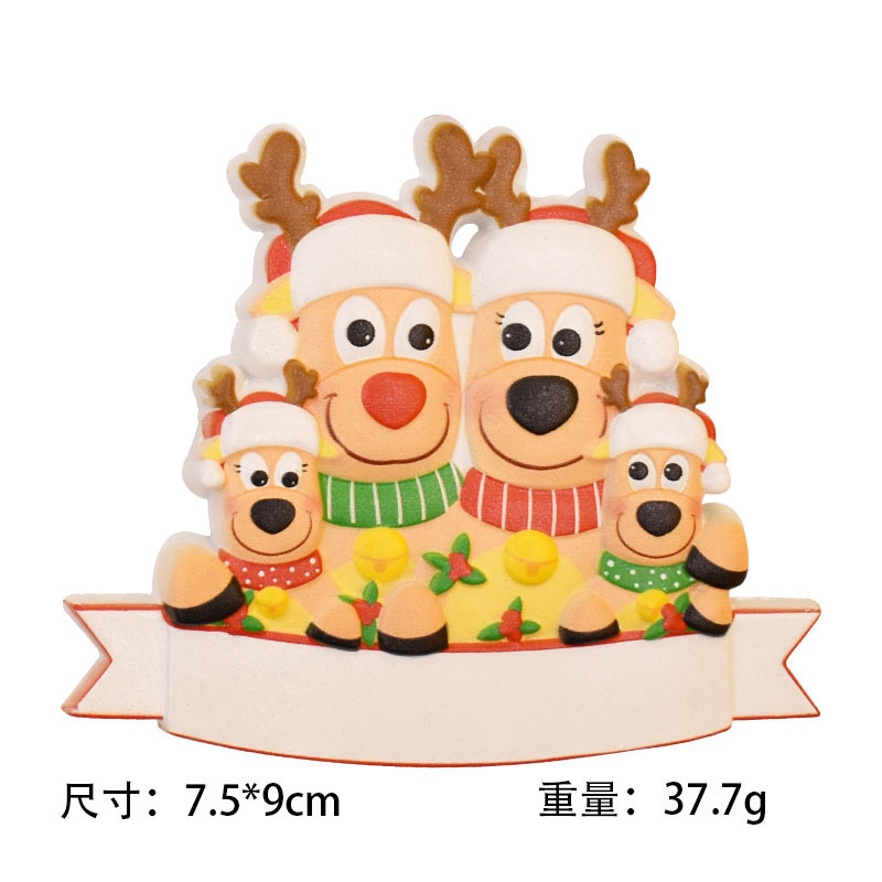 2023 New Cross-Border Amazon Christmas Reindeer Decoration Pendant Pp Resin Uv Printing Christmas Tree Ornaments