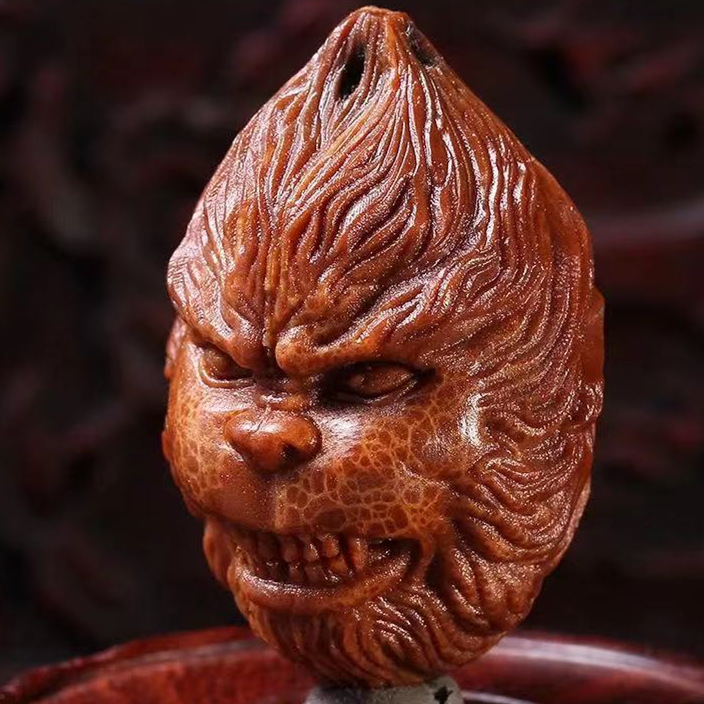 超大进口橄榄核雕刻齐天大圣橄榄胡手串印尼核雕单籽文玩手把件