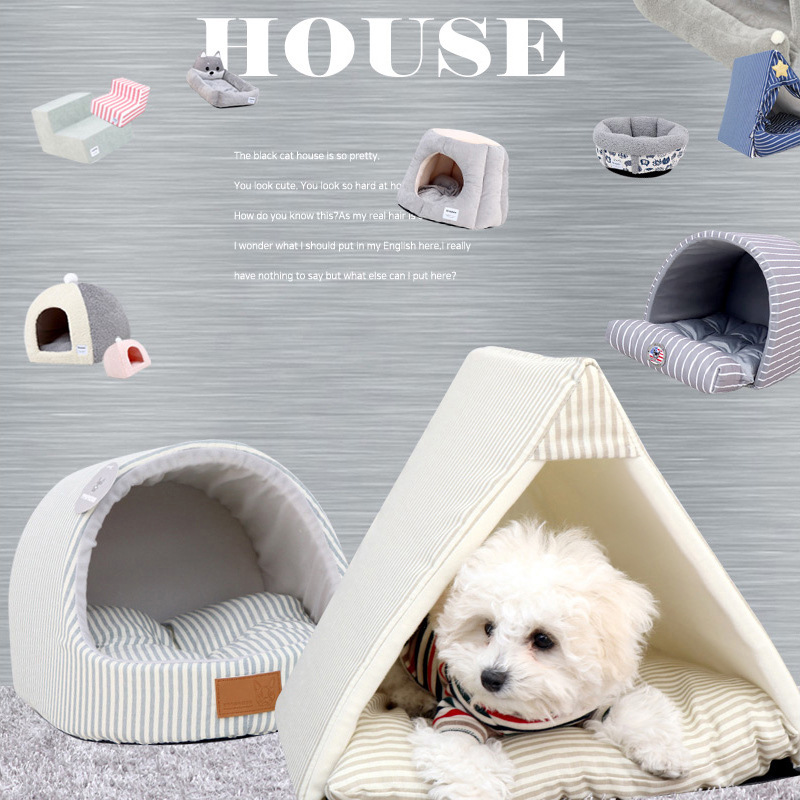 Pet Summer Triangle Series Cat Tents Cute Cat Nest Breathable Puppy Bed Small Dog Kennel Factory Wholesale