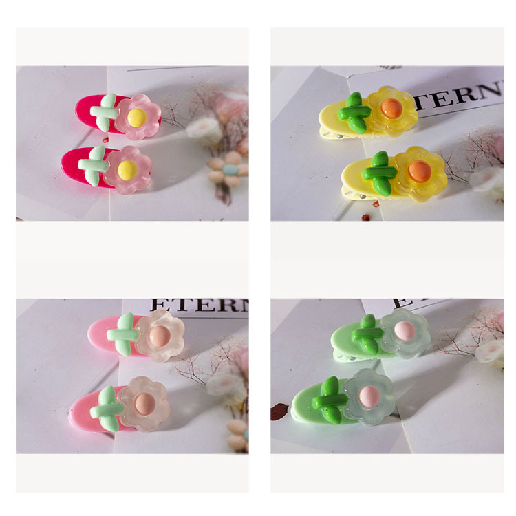 新款可爱儿童发夹花朵刘海发卡小女孩发夹宝宝椭形夹头饰女童发夹