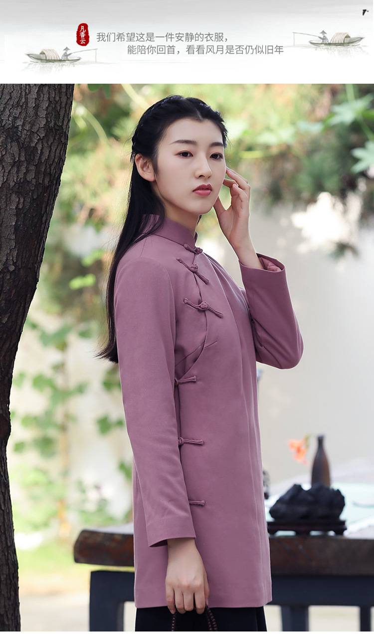 唐装中式女旗袍上衣复古中国风秋冬装加厚加棉袄大襟盘扣年轻727