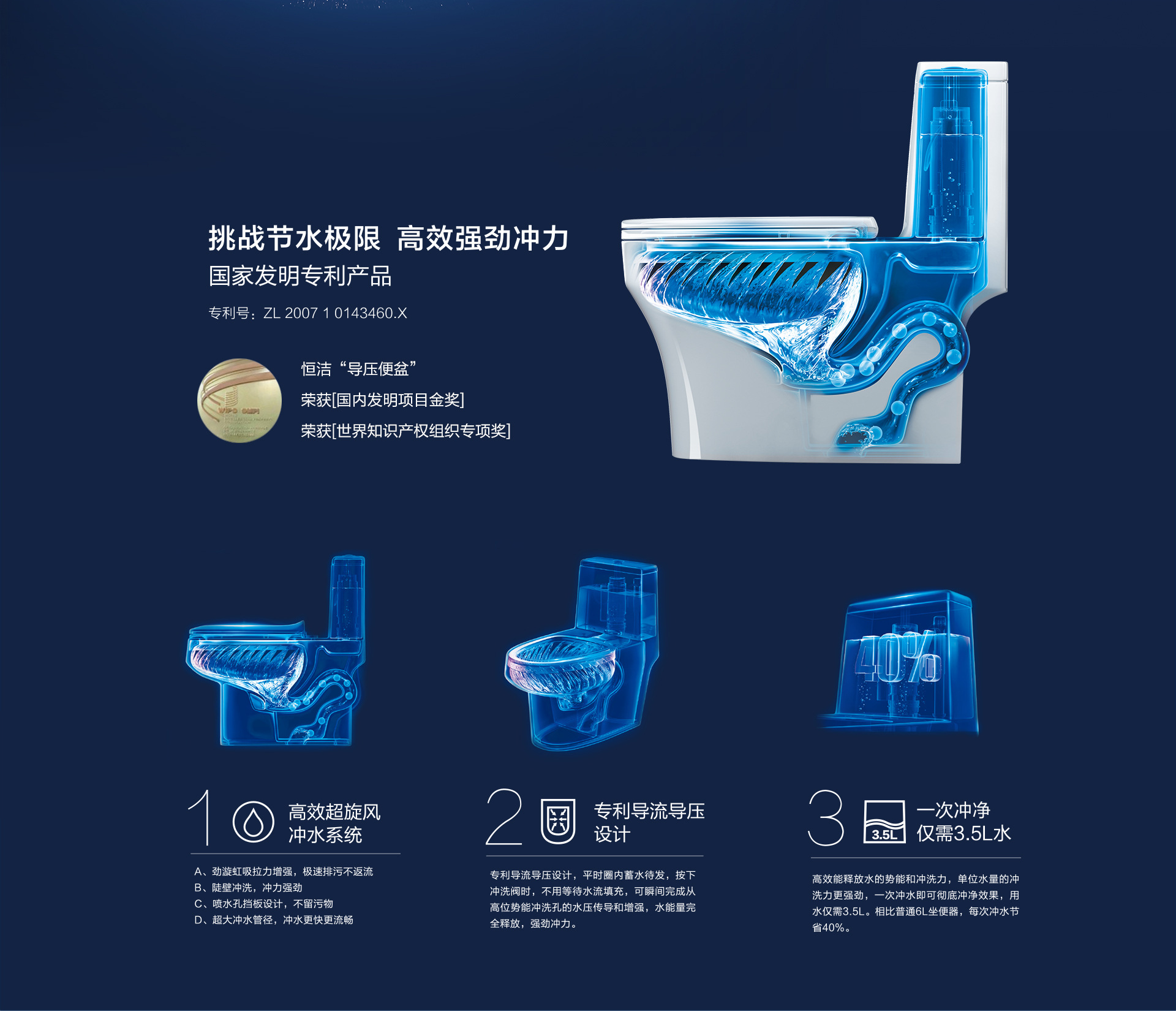 恒洁虹吸式抽水马桶防溅坐厕座便小户型家用普通卫生间坐便器180