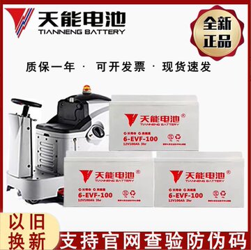 天能电池6evf100/120观光四轮车电瓶12v100a80a洗地机汽车蓄电池