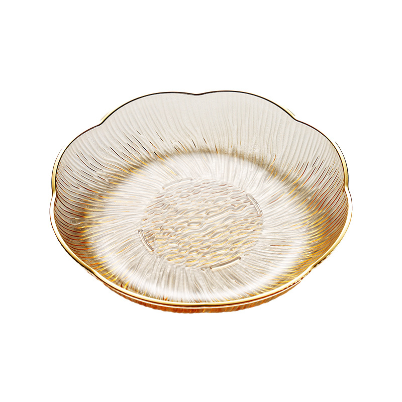 European-Style Light Luxury Plastic Flower Plate Fruit Plate Ins High-Looking Household Dining Table Bone Dish Dessert Dessert Decoration Plate