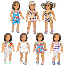 18寸美国女孩娃娃衣服夏季泳衣系列流行风格夏芙公仔泳装43厘米